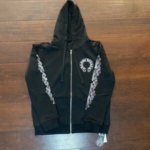 Chrome Hearts Black Zip Up Sweater
